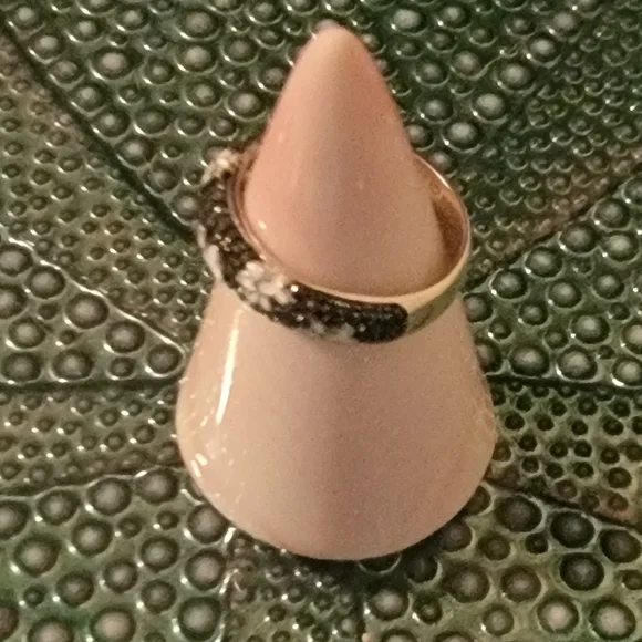 JTV Black and White Paw-Print Sterling Silver Band Ring Sz 7 - Picture 3 of 9